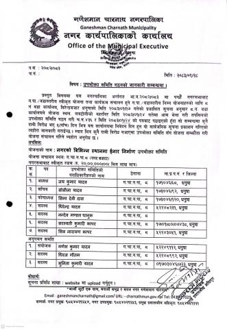 नगरको विभिन्न स्थानमा ईनार निर्माण उ.स.